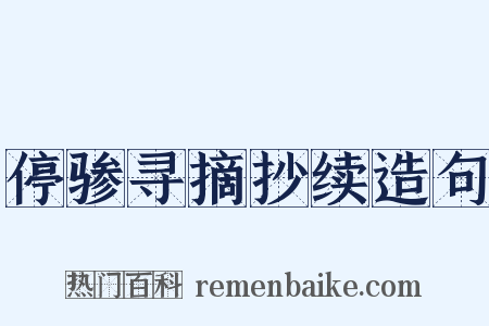 停骖寻摘抄续造句是什么意思的图片